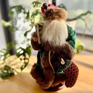 Festive Santa Claus Figurine in Green and Red by Tina Mitchelll